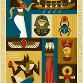Egyptian icons . % Raquel Jove tarafından hazırlanan Tasarım, Geleneksel illüstras, Ve on projesi - 01.16.2014