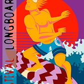 Diseño e ilustración para competición de surf. Design, Graphic Design, and Traditional illustration project by Luis Ben - 02.09.2014
