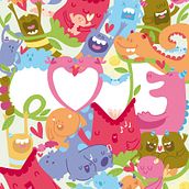 LOVE. Un proyecto de Diseño de personajes, Ilustración tradicional y Tipografía de Julia Salinas - 13.02.2014