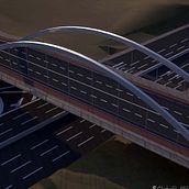Puente sobre Alfonso Molina (proyecto Antonio J. Martín). Un proyecto de 3D, Arquitectura, Diseño, Diseño de producto, Diseño gráfico, Diseño industrial y Fotografía de Carlos Pérez - 18.08.2013