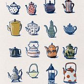 Teapots. Traditional illustration project by Ina Fiebig - 02.26.2014