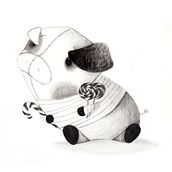 Le rêve du professeur Borax. Traditional illustration project by Lola Roig - 03.29.2014