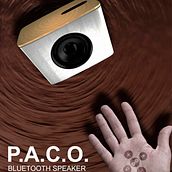 Publicidad e infografía para altavoz Bluetooh P.A.C.O.. Un proyecto de Diseño de carteles, Diseño gráfico y Publicidad de Javier Hernando - 01.01.2018