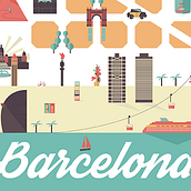 Barcelona . Ilustrație tradițională de Sergio Bruno - 05.26.2014