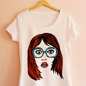 Surprise Girl T-Shirt . Traditional illustration, and Screen Printing project by Enric Chalaux - 04.08.2014