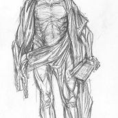Estatua San Bartolomé Duomo Milán . Fine Arts, and Traditional illustration project by Luis Ramón Castilla Rosa - 07.03.2014