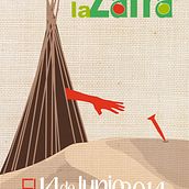 Poster to promote the XVII Zafra Festival in El Tablero de Maspalomas, Gran Canaria, España.. Ilustração tradicional projeto de n minúscula - 04.07.2014