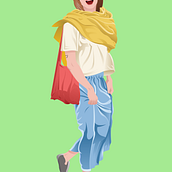 Como caminando. Character Design, and Traditional illustration project by Moisés Blanco Ríos - 07.28.2014