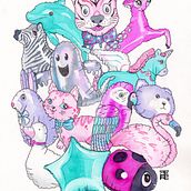 Globos de animalitos · acuarela. Un progetto di Belle arti, Illustrazione tradizionale e Pittura di Natalia Vallès López - 26.02.2014