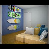 Wakeboarder room. Arquitetura de interiores, e Design de interiores projeto de Cristina Torrens coll - 09.10.2013