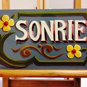 SONRIE ::: fileteado porteño ::: pintura. Painting project by Luciana Portillo - 08.06.2014