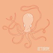 Ilustración aplicada. Octorope. Design gráfico e Ilustração tradicional projeto de Noelia Ibarra - 15.05.2014