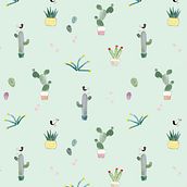 pattern – cactus. Ilustração tradicional projeto de Bárbara Miret - 25.09.2014