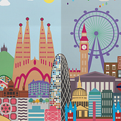 Barcelondon illustration. Traditional illustration project by Holy Hole Studio - 10.14.2014