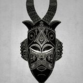 Masks, sacred scarab and Ornate spirituality. Fine Arts, and Traditional illustration project by Barruf Art - 11.16.2014