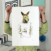 Coffee to go. Traditional illustration, and Screen Printing project by Barba - 11.17.2014