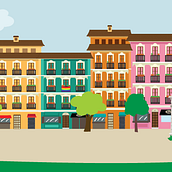 Madrid skyline. Traditional illustration project by Sandra Martinez - 12.15.2014