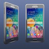Samsung Galaxy Alpha 3d model. 3D, Design, Accessor, Design, Product Design, Graphic Design, Industrial Design, Interactive Design, and Traditional illustration project by Hayk Gasparyan - 12.18.2014