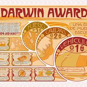 Darwin Awards Art Nouveau - Mi Proyecto del curso Infografía antibostezos. Graphic Design, and Traditional illustration project by Carlos Luzón Gracia - 01.02.2015