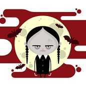 WEDNESDAY ADDAMS - Illustration Ein Projekt aus dem Bereich Design von Figuren, Grafikdesign und Traditionelle Illustration von La Gamba Negra - 29.01.2015