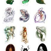 Ninfas . Character Design, and Traditional illustration project by Andrea Arbeteta - 02.12.2015