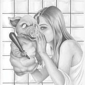 The secret  (grafito sobre papel). Ilustração tradicional, e Pintura projeto de Carlos Fernández Nieto - 15.12.2017