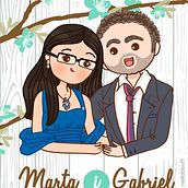Marta y Gabriel Invitaciones. Design, and Traditional illustration project by Francesc Gómez Guillamón - 03.01.2015