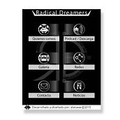 Interfaces app Radical Dreamers y cartelería promocional. Un proyecto de Diseño, Diseño de producto, Diseño gráfico y Publicidad de Ángel - 05.04.2015
