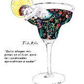 Frida se bebe sus penas. Un progetto di Artigianato, Belle arti, Design e Illustrazione tradizionale di Ángela Muruve Luna - 14.04.2014