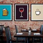 Icon Prints: Drinks Series. Un projet de Design , Conception de produits, Design graphique et Illustration traditionnelle de Raquel Catalan - 15.04.2015