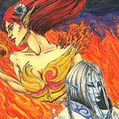 Sol y luna. (humanización fantástica). Un proyecto de Ilustración tradicional de Cristina Sánchez Plaza - 21.04.2015