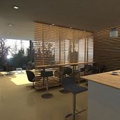 Cafeteria, bar, restaurante. Un progetto di 3D, Architettura d'interni, Interior design e Design e creazione di mobili di Sandra BT - 02.05.2015