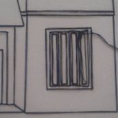 Casas Gemelas (2015) . Lápiz, hilo de algodón sobre papel.. Un proyecto de Bellas Artes de Pedro Miguel - 21.05.2015