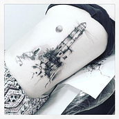 Tattoo I. Tatuajes realizados hace unos años en los que intento aplicar toques de grafismo. Drawing, Design, Tattoo Design, and Traditional illustration project by IFARA MELIAN ASENSIO - 04.06.2018