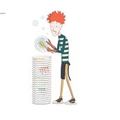 DishwasherBoy. Character Design, and Graphic Design project by Silvia Bezos García - 01.07.2014