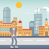 Pepito dando un paseo por la ciudad. Animation project by Santiago Vallado - 06.15.2015