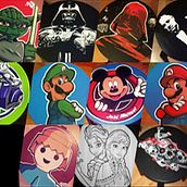 Taburetes Personalizados Pintados a Mano.. Un proyecto de Artesanía, Bellas Artes, Diseño, Diseño de personajes, Diseño de producto e Ilustración tradicional de laurrakamadre.com - 24.06.2015