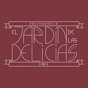 Imagen corporativa para restaurante "El Jardín de las delicias" y tipografía creada expresamente para el proyecto.. Een project van  Ontwerp y Grafisch ontwerp van Fernando Bravo Carpio - 28.06.2015