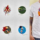Minimal Superheroes. Traditional illustration project by Gustavo Giordano - 07.14.2015
