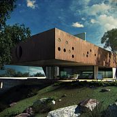 Burdeos House, render exterior. 3D, Architecture, Graphic Design, Photograph, and Post-production project by Rodrigo martinez ruiz - 07.21.2015