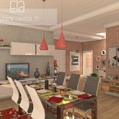 Propuesta de diseño interior para una casa unifamiliar (3DStudio + Vray + Photoshop). Un proyecto de 3D, Arquitectura, Arquitectura interior, Diseño y Diseño de interiores de Laura - 19.08.2015