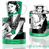 Caffè di Roma - Motivos para tazas. Traditional illustration project by Virginia Romo - 08.20.2015