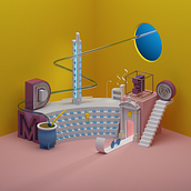 Montevideo Vieja barriada. 3D, Fine Arts, Art Direction, and Graphic Design project by Agustín Machado - 07.29.2016