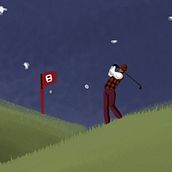 Golf under the moonight (poster). Traditional illustration project by Alberto Vicente Jiménez - 11.15.2011