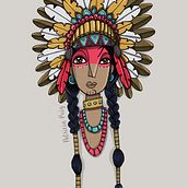 Sioux. Ilustração tradicional projeto de Patricia Puig - 30.08.2015