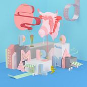 Pamplona Rosa. 3D, Design, and Traditional illustration project by Fermin Liz - 09.01.2015