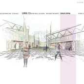 LINEA 13. Centro Social y de Acogida. PFC 2015. Arquitectura de Interiores UPM. Un proyecto de Arquitectura, Arquitectura interior, Diseño de interiores, Diseño de producto y Diseño gráfico de Irene Núñez Díaz-Montes - 18.06.2015