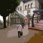 Ayuntamiento de Sestao y boca del metro. Design, Graphic Design, and Photograph project by Juan Francisco (John) Escudero Guerra - 10.04.2015