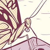 La lengua de las mariposas (For an Exhibition). Traditional illustration project by Diego Burdío - 09.11.2015