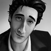 Retrato estilo "cartoon"- Adrien Brody. Fine Arts, Character Design, and Traditional illustration project by Marta Pérez Grande - 10.19.2015